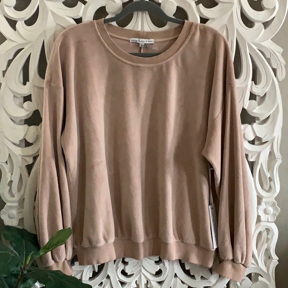 Blush Balloon Sleeve Sweatshirt - Picture 1 of 9